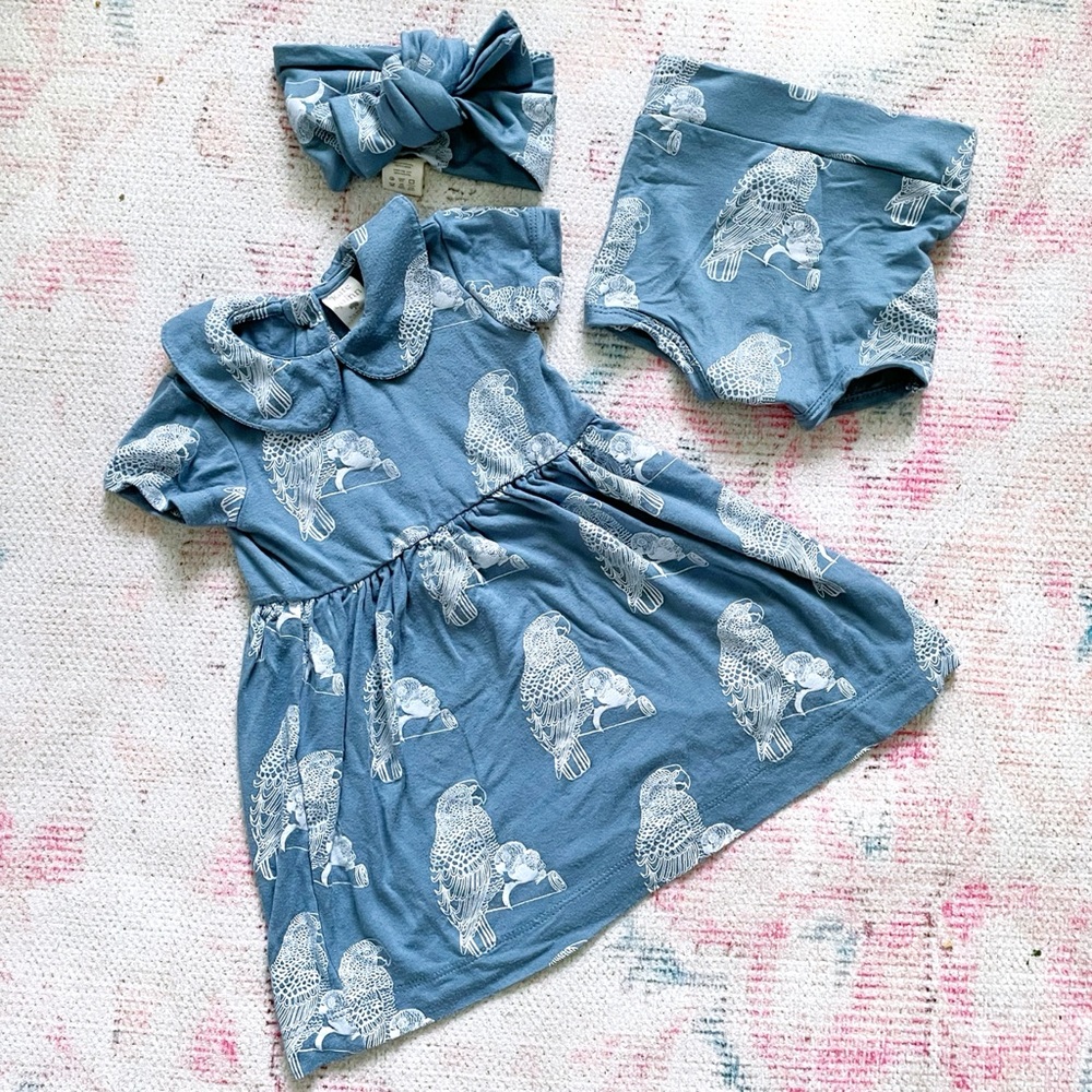 SOLD ❌ Kate Quinn Bamboo Parrot Dress Set